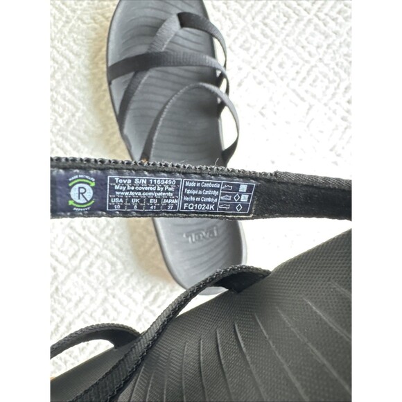 Teva Women's Tirra Traveler Flip Flop Sandals Black Sz 10 - Picture 6 of 7